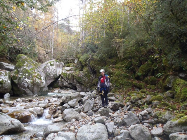  Person on the rocks of the Cuenca mountain range 